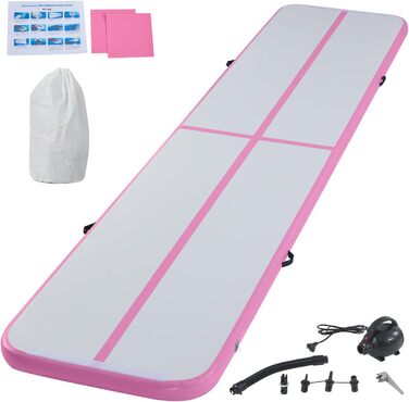 Надувний гімнастичний мат Air Turn Track Matte для tumbling, йоги та фітнесу, протиковзкий та водонепроникний (Рожевий, 3 м)