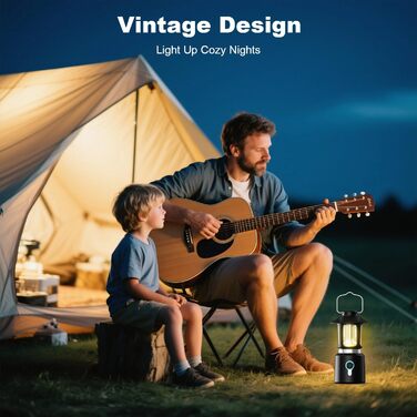 Налобний ліхтар-телескоп Campinglampe, 8000 mAh, LED, 3 кольори, регулювання яскравості, 2 джерела світла, ретро, для кемпінгу, саду, піших прогулянок, надзвичайних ситуацій