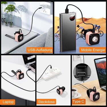 Велосипедний світлодіодний комплект Antimi StVZO, IPX5, USB-C, переднє та заднє світло (рожево-чорний)