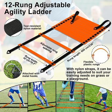Дитячі ворота для футболу 2-в-1, 150x120 см, портативні та стабільні, 5 цілей, 4 анкера, сумка, для саду, парку, пляжу, чорний