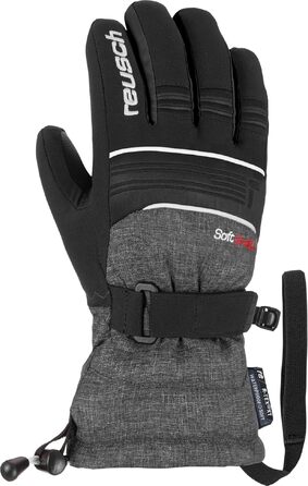 Дитячі гірськолижні рукавички Reusch Softshell, водонепроникні та вітрозахисні (чорно-сірі, розмір 6.5)