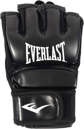 Тренувальні рукавички Everlast Core Everstrike MMA, чорні – для пращок та спарингу, гнучкі зони, посилені зап'ястя, подвійний липучковий замок – оригінальне обладнання Everlast, розмір M