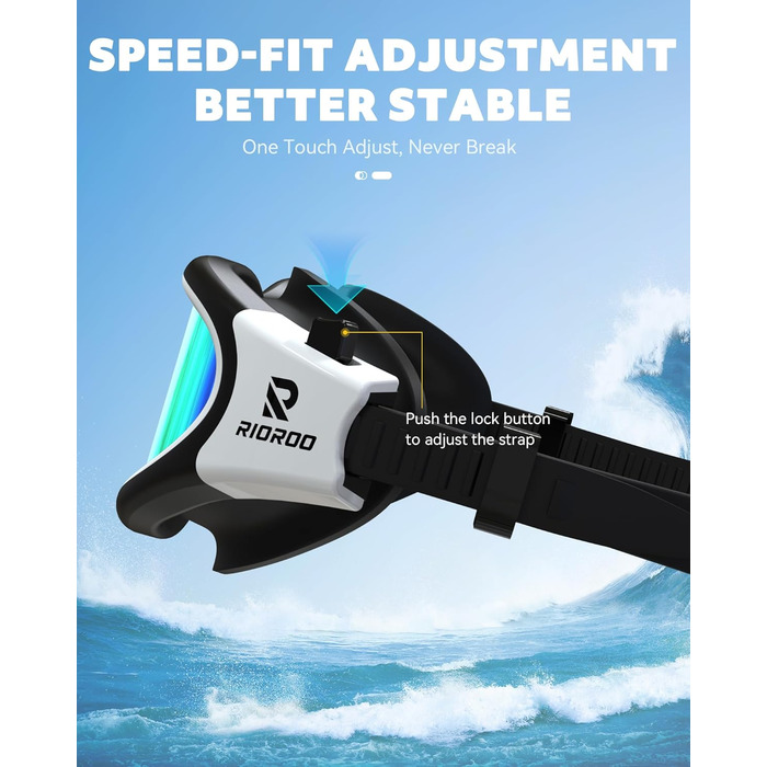 Окуляри для плавання, дорослі, поляризовані, для жінок та чоловіків, без протікання, широке поле зору, захист від УФ-випромінювання, антизапітніння, комфортні, золоті