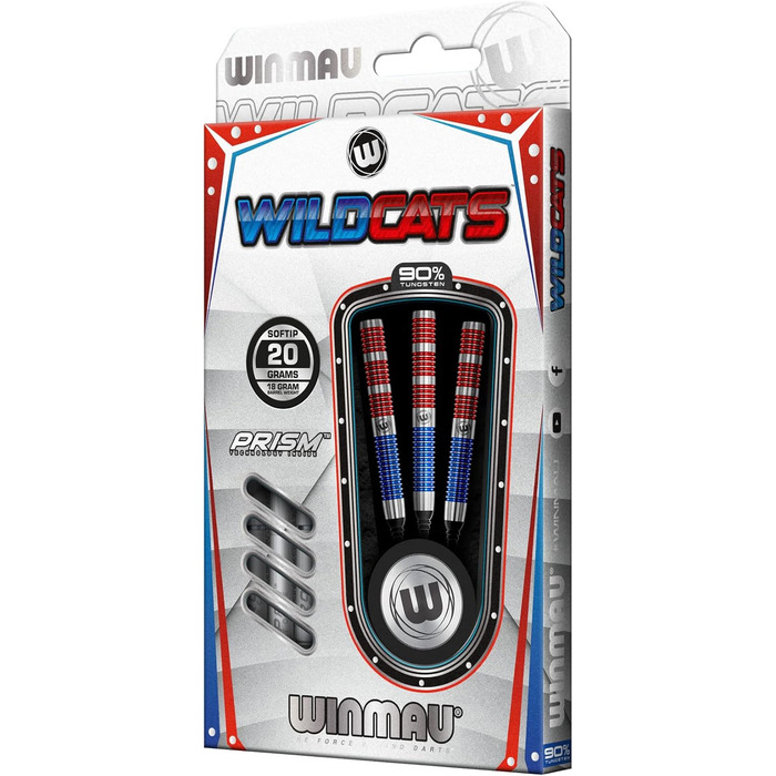 Дротики для дартсу WINMAU Soft Wildcats 20 г, м'які накінечники
