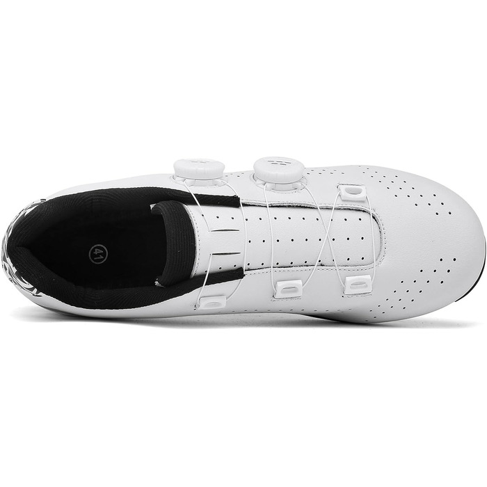 Велотуфлі Lock-Free для шосе та MTB: дихаюча внутрішня підкладка, система шнурівки, білі, 40 EU