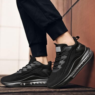 Спортивні кросівки LIN&LE для чоловіків та жінок: бігові, для занять спортом, повсякденні. Розмір 48 EU, чорний колір