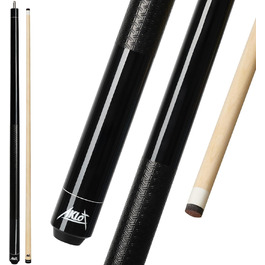 AKLOT Більярдний кий 58' - канадський клен, 13 мм шкіряна вершина, 3D ручка, преміум якість, для професійних гравців, чорний (540г)