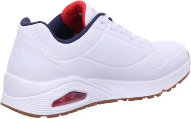 Кросівки Skechers Uno Stand On Air для чоловіків, білі, Durabuck, темно-синій, червона окантовка, 47.5 EU
