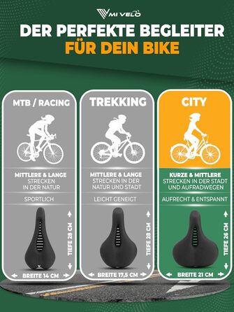 Велосипедне сідло MIVELO Comfort PRO з меморі піною, дихаюче, зручне та ергономічне, для чоловіків і жінок, для міських велосипедів