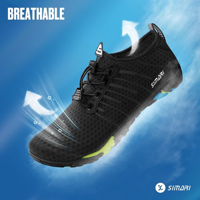 SIMARI WP001 Водонепроникні аквашузи для жінок та чоловіків, швидка сушка, для плавання, дайвінгу, серфінгу, йоги та хайкінгу, WP001, 216 фіолетовий, 42 EU, Deep Black Stripe