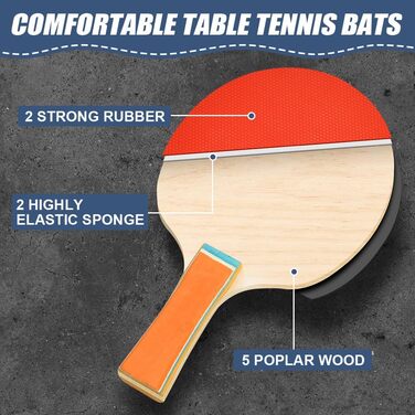 Набір для настільного тенісу Flintronic: 2 ракетки + 3 м'ячі, з сумкою для початківців та професіоналів