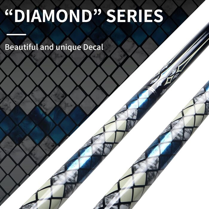 Білий більярдний кий Kmise Professional Pool Cue - 19/20/21 oz з канадського клена, з карбоновою телескопічною насадкою, для дорослих (595г)