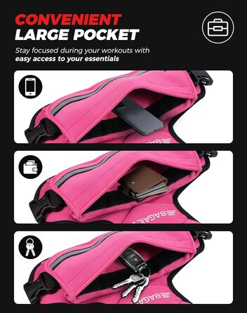 Вага для тренувань BAGAIL: регульована вага, знімні мішки з піском, підходить для чоловіків та жінок, ідеальна для фітнесу та аеробіки (Рожева, 5.5-8.2 кг)