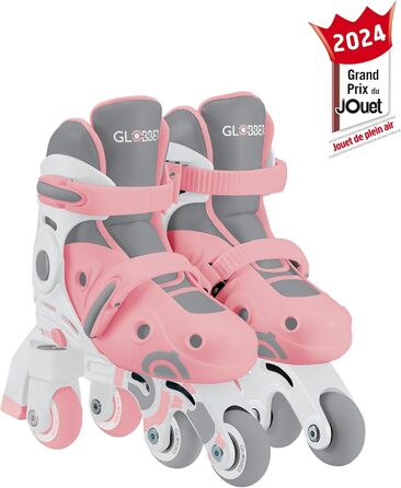 Ролики GLOBBER 2в1 для дітей, регульовані, Inline та Quad, ABEC 9, рожеві