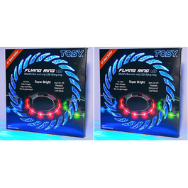 Літаючий кільце TOSY з RGB-підсвіткою (36 LED) - водонепроникний, для басейну, пляжу, кемпінгу (синій, 12 LED, 2 шт.)