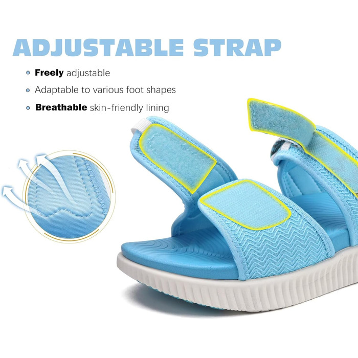 Спортивні сандалі KuaiLu жіночі з м'якою устілкою, ортопедичні, для активного відпочинку та подорожей (блакитні, 42 EU)