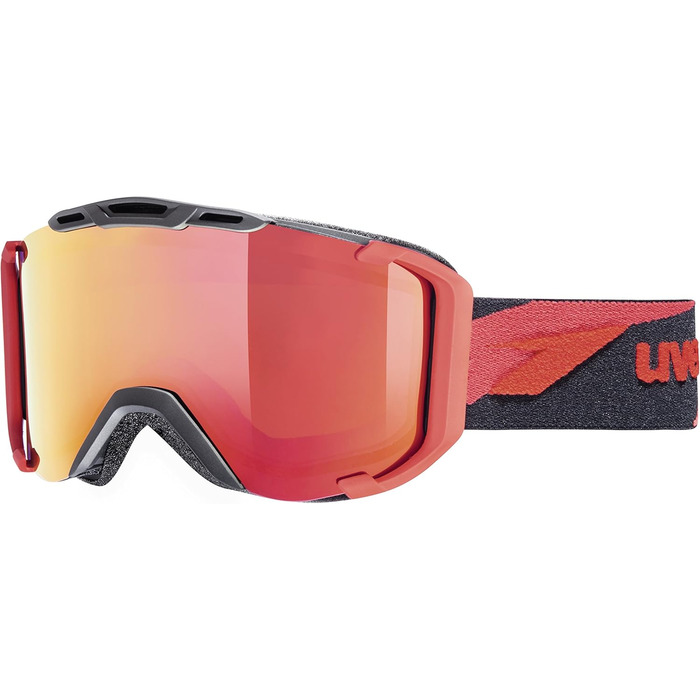 Гірськолижна маска UVEX Snowstrike LTM, універсальний розмір, чорний/червоний матовий
