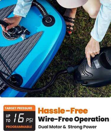 Насос для SUP дошки OutdoorMaster 6000mAh: електричний, акумуляторний, 16PSI, автоматичне вимкнення