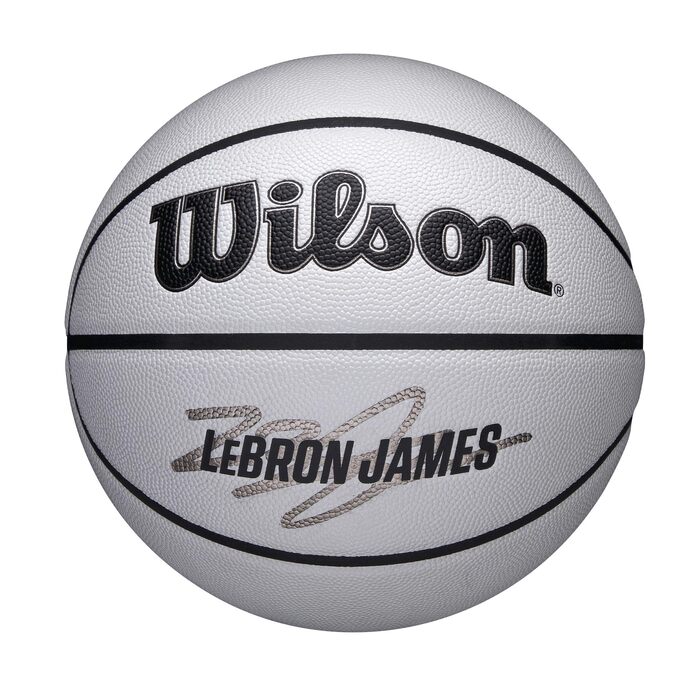 Баскетбольний м'яч Wilson NBA Player Icon UV James Design, сірий, розмір 7, з UV-захистом та текстурою Pure Feel