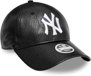 Кепка New Era 9FORTY з кож. шкіри PU для жінок New York Yankees чорна
