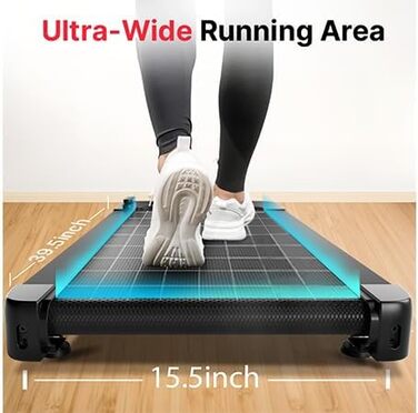 Bluearth Walking Pad: Ходункова доріжка з регулюванням нахилу 10%, стіл для бігу, смарт-додаток, доріжка для дому з LED-дисплеєм, чорний колір
