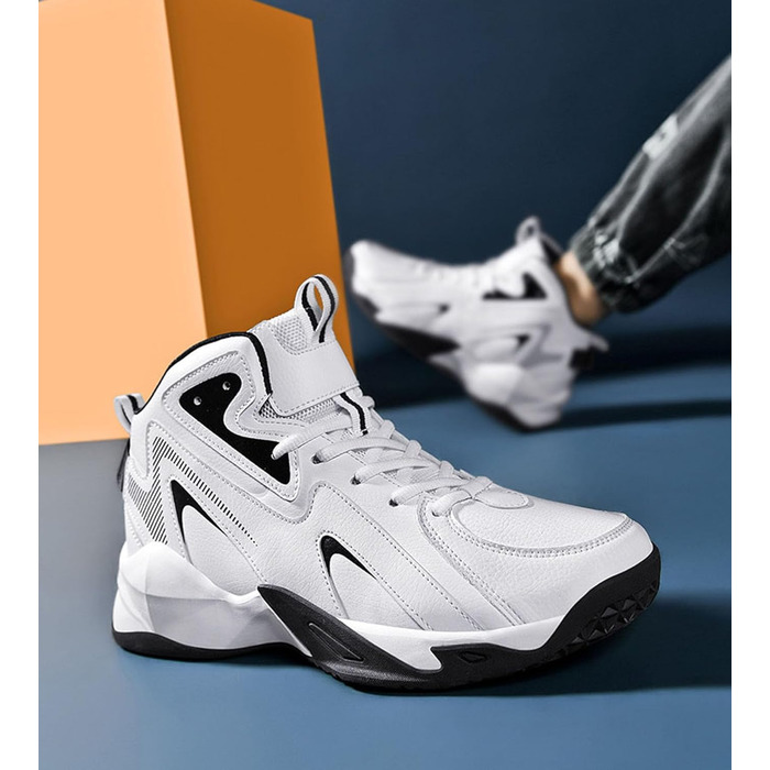Чоловічі баскетбольні кросівки для спорту, дитячі кросівки для залу та вулиці, білі (48 EU)