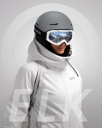 Гірськолижний шолом OutdoorMaster ELK MIPS для сноуборду та лиж, матовий сірий, розмір L, для чоловіків, жінок і підлітків