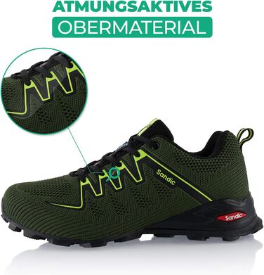 Трекінгові черевики для жінок та чоловіків, дихаючі, для трекінгу та трейлраннінгу (46 EU, темно-зелений)