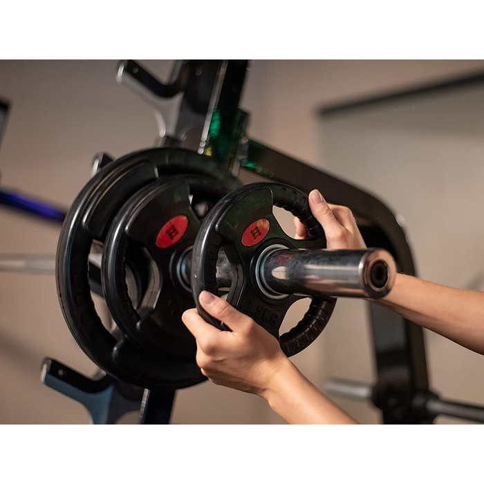 GYM DISTRICT Диски для штанги 50 мм, 30 кг (2x15 кг), гумові гантельні млинці з ручками для домашнього спортзалу, для олімпійських грифів, чавун
