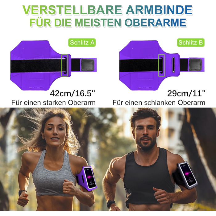 Спортивний браслет для телефону EOTW Joggen: зручна підставка для iPhone/Samsung (5.5-6.0 дюйми) з кишенькою для AirPods