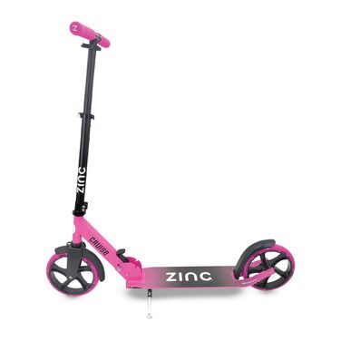 Самокат дитячий Zinc Big Wheel Pink/Black для дітей від 6 років, складаний, колеса 200мм, гальмо, до 100 кг