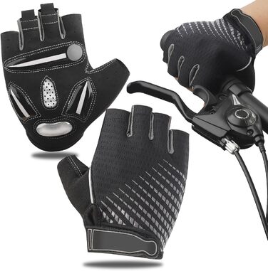 Фahrradhandschuhe MTB: Рукавички для їзди на велосипеді, літні, для чоловіків та жінок, сірі (M)