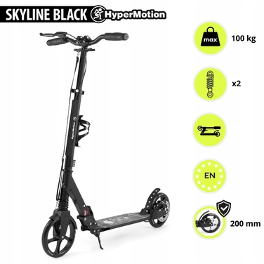 Електросамокат HyperMotion SKYLINE BLACK HYP, чорний, 2 колеса