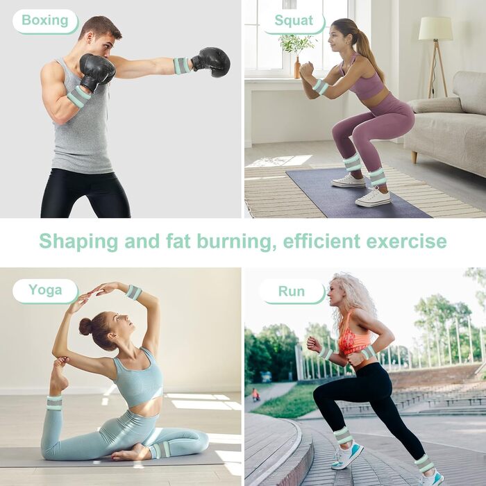 Ваги для ніг та рук, манжети для щиколоток та зап'ясть, 0,5 кг, синій, для пілатесу, йоги, ходьби, бігу, аеробіки (2 шт.)