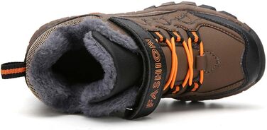 Дитячі зимові черевики Meidiastra для туризму та хайкінгу: теплі, водонепроникні, з антиковзаючою підошвою та застібкою-липучкою (EU 30-40), зелені та коричневі кольори