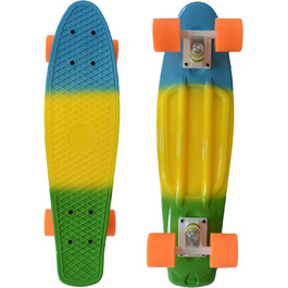 MUWO Cruiser Penny Board міні-скейтборд у ретро-стилі, 55 см, PU-колеса, для початківців і професіоналів, жовтий