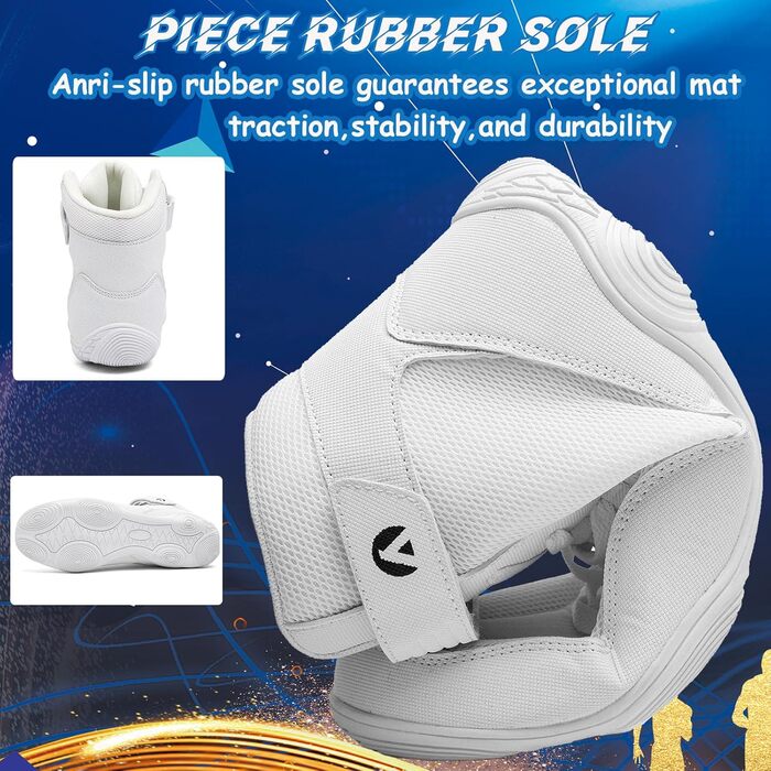 Черевики для боротьби чоловічі, антиковзкі, дихаючі. Підходять для боротьби, боксу, кросфіту, важкої атлетики, бодібілдингу (37 EU, білі)