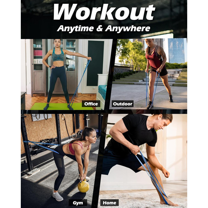 Еластичні гумки для фітнесу Zacro: набір для йоги, пілатесу, силових тренувань та фізіотерапії (6 шт.)