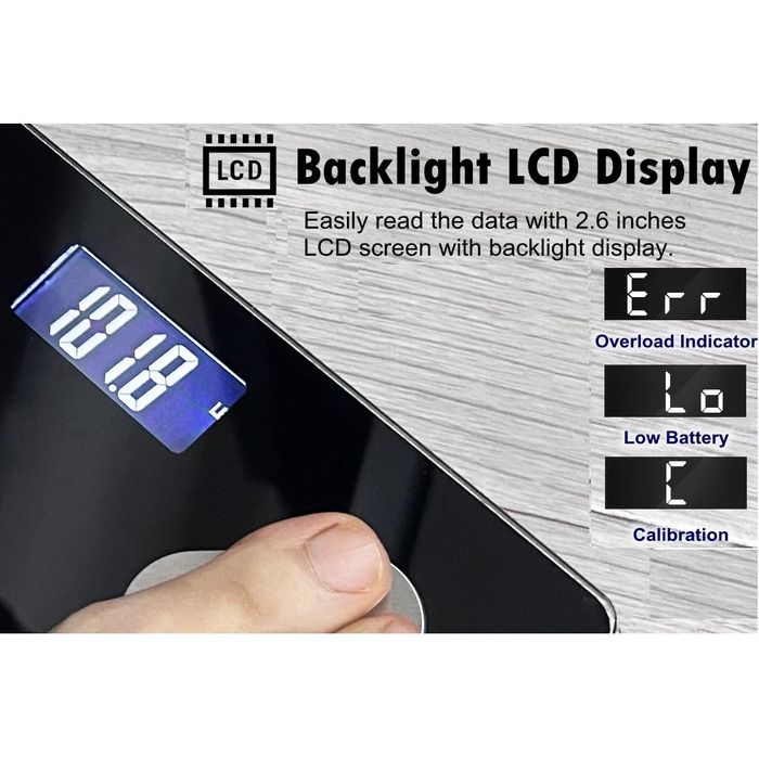 Вага NUTRI FIT для вимірювання жиру в тілі, розумна персональна вага з цифровим дисплеєм, вимірювання BMI, жиру, м'язів, води, склад тіла, LCD-дисплей, 150 кг, 26x26 см, чорний