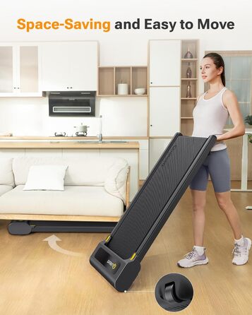 Бігова доріжка UREVO з нахилом, Walking Pad 1-6 км/год, для дому та офісу, з пультом ДУ та LED-дисплеєм, велика бігова зона