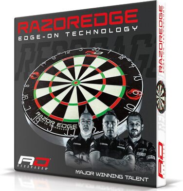 Преміальна дротикова дошка Red Dragon Razor Edge, професійний стандарт, схвалена для турнірів, з волокна сизалю