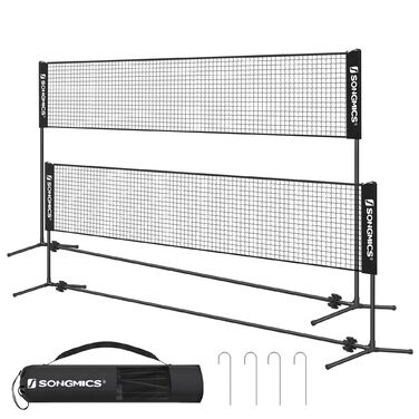SONGMICS Сітка для бадмінтону/волейболу, регульована висота, портативний набір, 3м/4м/5м, для саду, парку, на вулицю