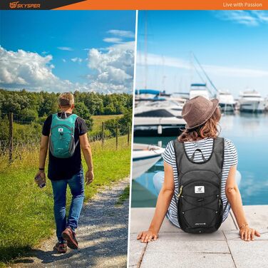 Складаний рюкзак SKYSPER 15/20 л для чоловіків, легкий туристичний рюкзак для походів, кемпінгу та активного відпочинку