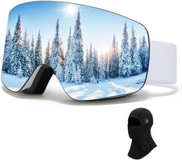 Скі-маска JQF Gear з антитуманним покриттям та UV-захистом, унісекс, для сноубордингу та катання на лижах, з регульованою посадкою та REVO покриттям