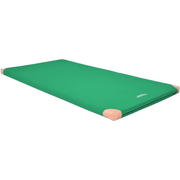 Гімнастичний мат Grevinga 200x100x6 см, м'який, з шкіряними кутами, синій