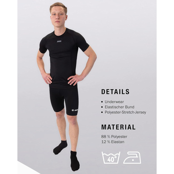 Чоловічі компресійні тайтси JAKO Tight Basic 2.0 8516, розмір XL, чорні