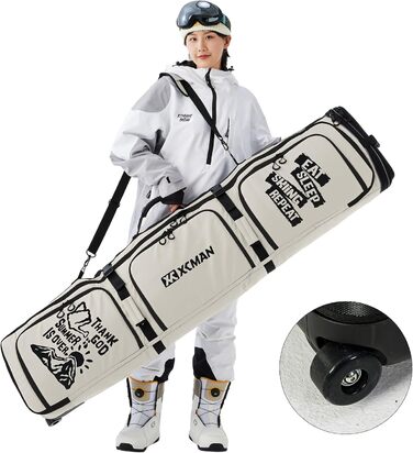 Чохол для сноуборду XCMAN на колесах, 160/190 см, сірий - для перевезення та подорожей