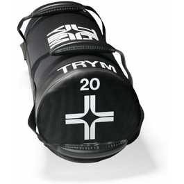 Силова торба Trym Power Bag 5 кг, 4 ручки, 50 см, PVC, гумова оболонка, чорна – пісочний мішок для функціонального тренування, фітнесу, кросфіту