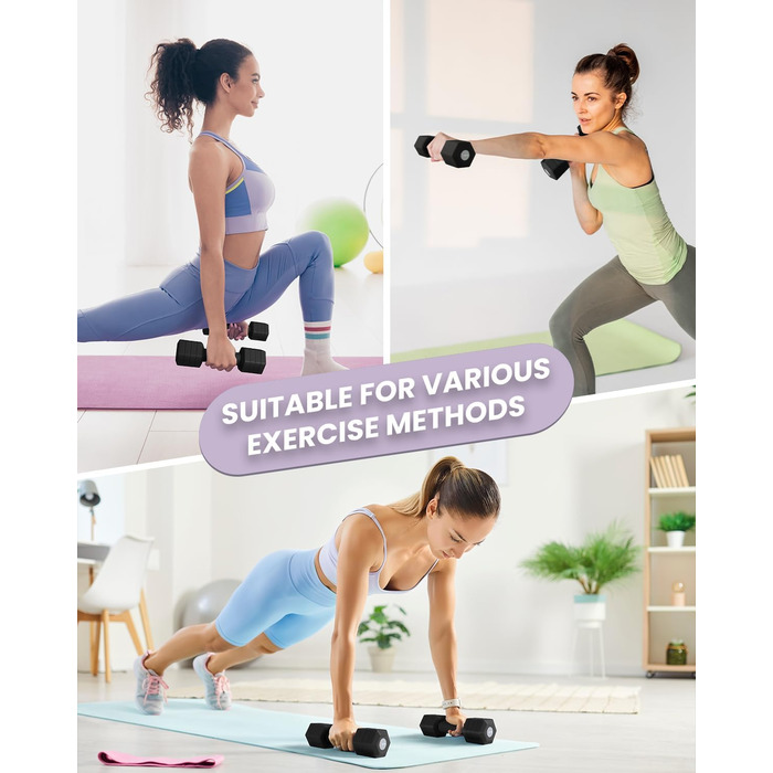 Набір гантелей Fragraim регульовані, 4.54 кг, 4-в-1, з м'якими ручками TPU, для дому, чорний