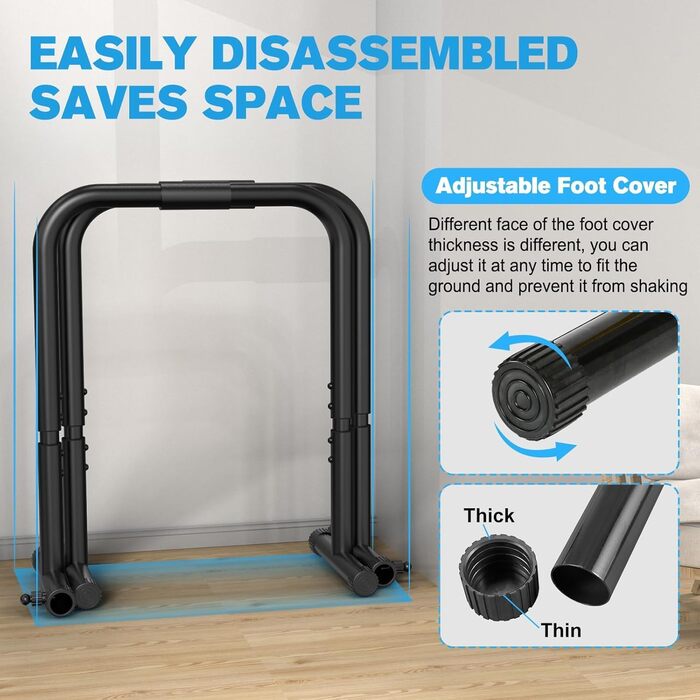 RELIFE Станція для віджимань та підтягувань, регульована висота, чорний - обладнання для калістеніки